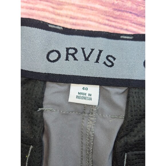 Orvis Mens Gray Tech Shorts 40 - 4-Way Stretch Secure Pockets - Picture 3 of 9